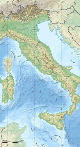 A relief map of Italy